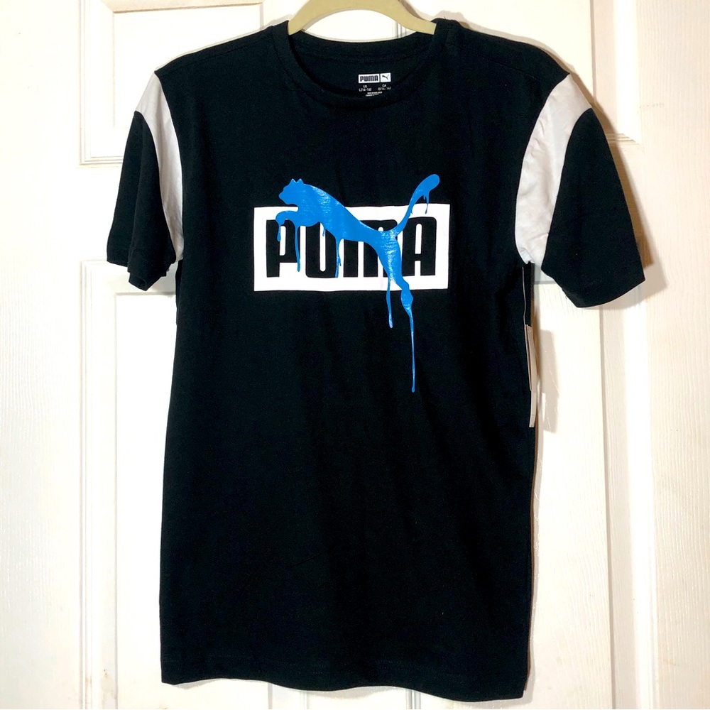 Kids Black Puma Tee Size Large